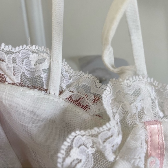 Vintage Candi Jones Lace Cottage Slip Dress Embroidered Prairie Floral Size 7 - Picture 11 of 14